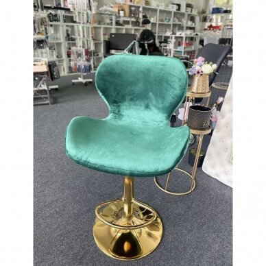 Professional chair for make-up specialists QS-B15, green velour 9