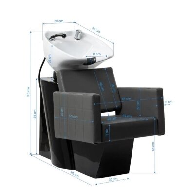 Professional hairdressing head sink GABBIANO ANKARA, gray 15 Professional hairdressing head sink GABBIANO ANKARA, gray 15