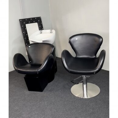 Professional barber chair GABBIANO AMSTERDAM, black color 2