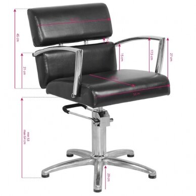 Professional barber chair GABBIANO BRUKSELA, black color 3