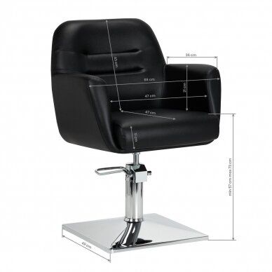 Professional hairdressing chair GABBIANO MONACO, black color 8
