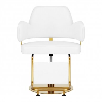 Professional hairdressing chair GABBIANO Linz NQ, white with gold details 1