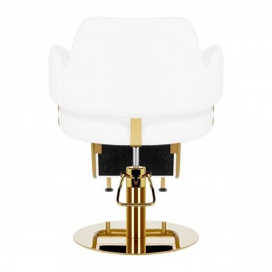 Professional hairdressing chair GABBIANO Linz NQ, white with gold details 2