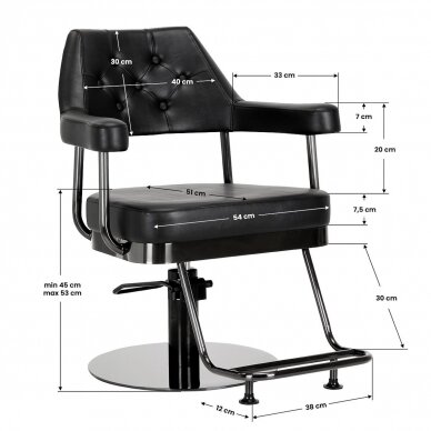 Профессиональное парикмахерское кресло GABBIANO GRANADA, цвет черный 7