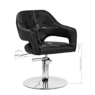 Professional hairdressing chair GABBIANO PARMA, black 8