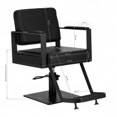 Professional hairdressing chair GABBIANO MODENA, black color 6