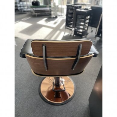 Profesionali kirpyklos kėdė su pakoju ir mediniais elementais GABBIANO FLORENCIJA, riešutų spalvos 10