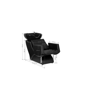 Professional hairdresser sink GABBIANO SANTIAGO, black color 4 Professional hairdresser sink GABBIANO SANTIAGO, black color 4