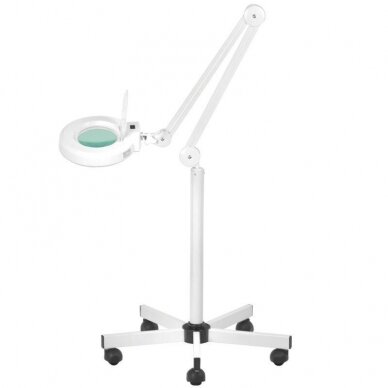 Professional cosmetology LED lamp with magnifying glass S5 5D, white color (with stand)
