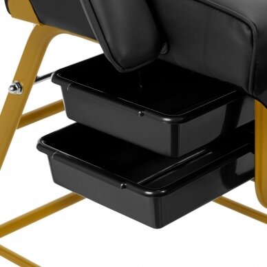 Profesionali kosmetologinė lova-kėdė grožio procedūroms 557G, juodai auksinės spalvos 8