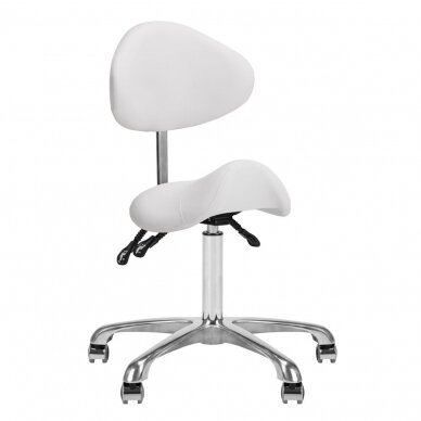 GIOVANNI CLASSIC 1004 profesionali meistro kėdė-balnas kosmetologams, baltos spalvos GIOVANNI CLASSIC 1004 profesionali meistro kėdė-balnas kosmetologams, baltos spalvos