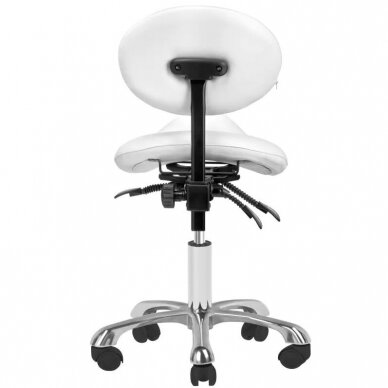 Professional master chair - saddle for cosmetologists 1025 GIOVANNI with adjustable seat angle and backrest, white color 3