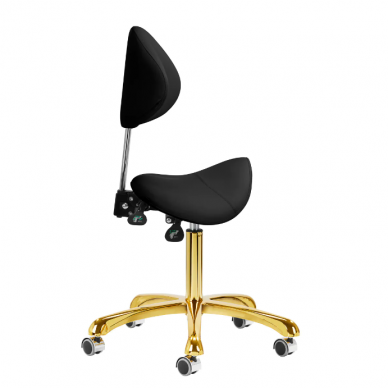 Профессиональное мастерское кресло-седло для косметологов с регулируемой спинкой GIOVANNI 1004, цвет черный 1