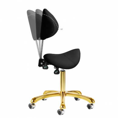 Профессиональное мастерское кресло-седло для косметологов с регулируемой спинкой GIOVANNI 1004, цвет черный 9