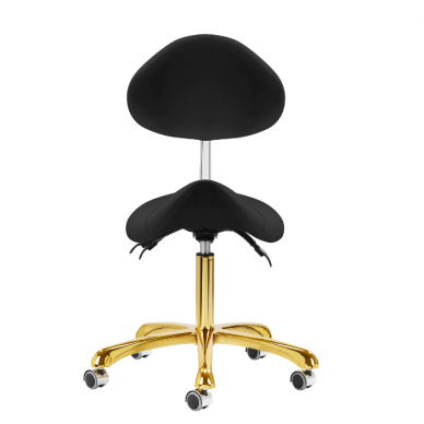 Профессиональное мастерское кресло-седло для косметологов с регулируемой спинкой GIOVANNI 1004, цвет черный 2