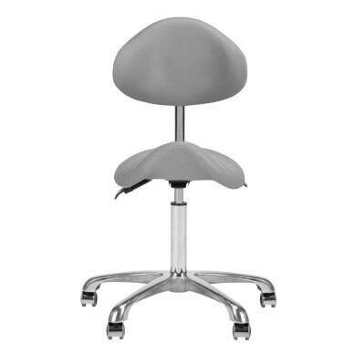 GIOVANNI CLASSIC 1004 professional master's chair-saddle for beauticians, grey color 1 GIOVANNI CLASSIC 1004 professional master's chair-saddle for beauticians, grey color 1