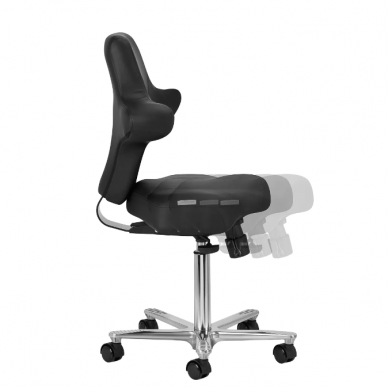 Professional master chair for beauticians AZZURRO SPECIAL 152, with adjustable seat angle and backrest, black color 4