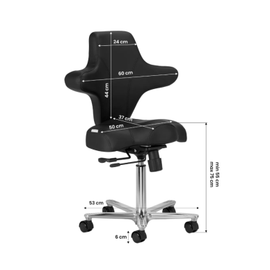 Professional master chair for beauticians AZZURRO SPECIAL 152, with adjustable seat angle and backrest, black color 10