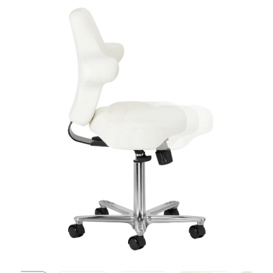Profesionali meistro kėdė kosmetologams AZZURRO SPECIAL 152, su reguliuojamu sėdynės kampu bei atlošu, baltos spalvos 4
