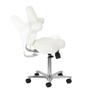 Profesionali meistro kėdė kosmetologams AZZURRO SPECIAL 152, su reguliuojamu sėdynės kampu bei atlošu, baltos spalvos 5
