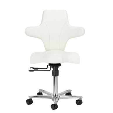Profesionali meistro kėdė kosmetologams AZZURRO SPECIAL 152, su reguliuojamu sėdynės kampu bei atlošu, baltos spalvos 1
