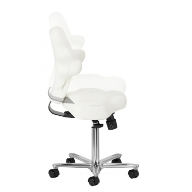 Profesionali meistro kėdė kosmetologams AZZURRO SPECIAL 152, su reguliuojamu sėdynės kampu bei atlošu, baltos spalvos 6