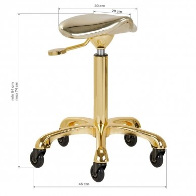 Professional masters chair for beauticians and beauty salons FINE GOLD ROLL SPEED, gold color 6