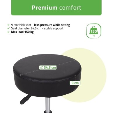 Professional master chair with wheels TIMO K515, black 1