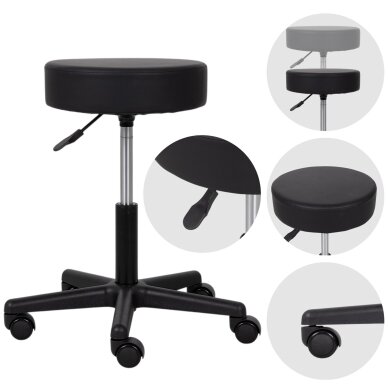 Professional master chair with wheels TIMO K515, black Professional master chair with wheels TIMO K515, black