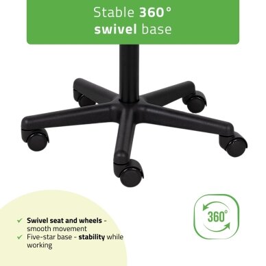 Professional master chair with wheels TIMO K515, black 4