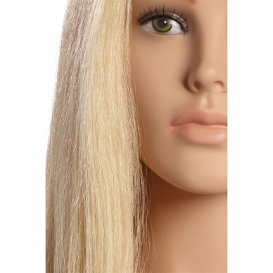 Profesionali natūralių europietiškų plaukų galva mokymams LOUISA OMC, 60 cm. 1