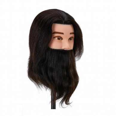 Профессиональная голова из натуральных волос с бородой для обучения парикмахеров и стилистов GABBIANO WZ4 1