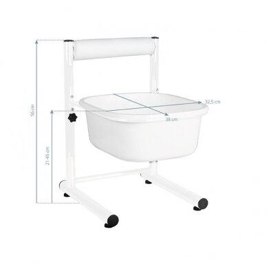 Professional pedicure bath for podiatric work with adjustable height, white color 3