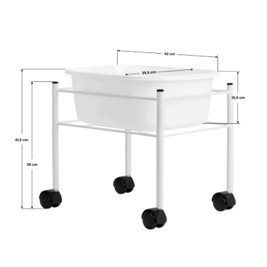 Professional pedicure bath with steel foot for podological work SIMPLE, white color 6