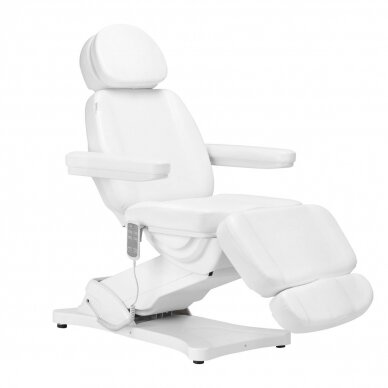 Professional electric cosmetology chair - bed SILLON CLASSIC with heating function, 3 motors, white color