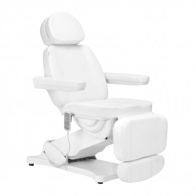 Professional electric cosmetology chair - bed SILLON CLASSIC with heating function, 3 motors, white color 1