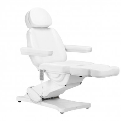 Professional electric cosmetology chair - bed SILLON CLASSIC with heating function, 3 motors, white color 2