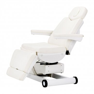 Professional electric swivel bed for beauticians AZZURRO 873, 4 motors, white color 4