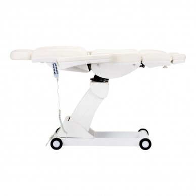 Professional electric swivel bed for beauticians AZZURRO 873, 4 motors, white color 6