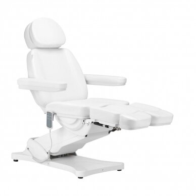 Profesionali elektrinė kosmetologinė kėdė - gultas pedikiūro procedūroms SILLON CLASSIC, 3 variklių, baltos spalvos 1