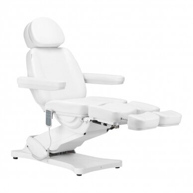 Profesionali elektrinė kosmetologinė kėdė - gultas pedikiūro procedūroms SILLON CLASSIC, 3 variklių, baltos spalvos 2