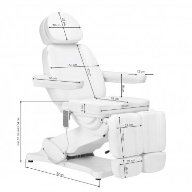 Профессиональное электрическое косметологическое кресло-кровать для процедур педикюра SILLON CLASSIC, 2 мотора, цвет белый 16