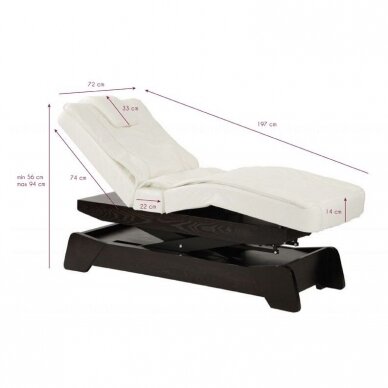 Profesionalus elektrinis SPA ir masažo gultas-lova AZZURRO 808 (2 varikliai), baltos spalvos 6