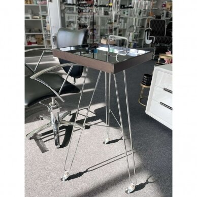 Professional hairdressing trolley for work with coloring procedures TRIPED RM, dark brown color 5
