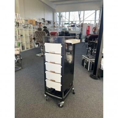 Professional hairdressing trolley GABBIANO FT65 BLACK / WHITE 7