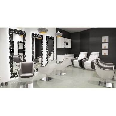 Professional hairdressing and beauty salon mirror RIALTO (black or transparent) with LED lighting 5