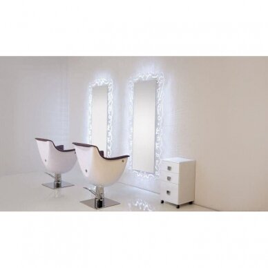 Professional hairdressing and beauty salon mirror RIALTO (black or transparent) with LED lighting 4