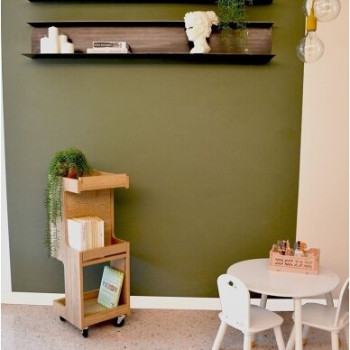 Professional hairdressing trolley - display stand ESSE, light wood color 1