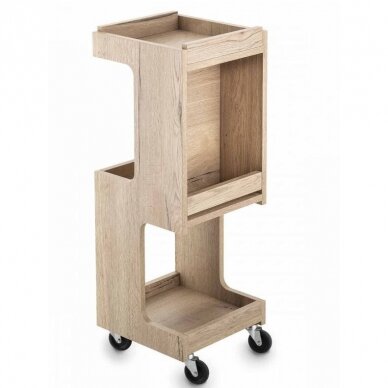 Professional hairdressing trolley - display stand ESSE, light wood color Professional hairdressing trolley - display stand ESSE, light wood color