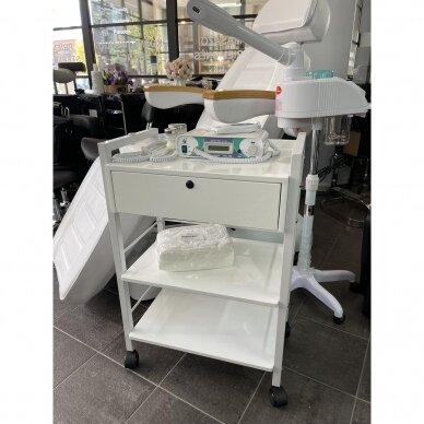 GIOVANNI CLASSIC 1019A profesionalus kosmetologinis vežimėlis, baltos spalvos